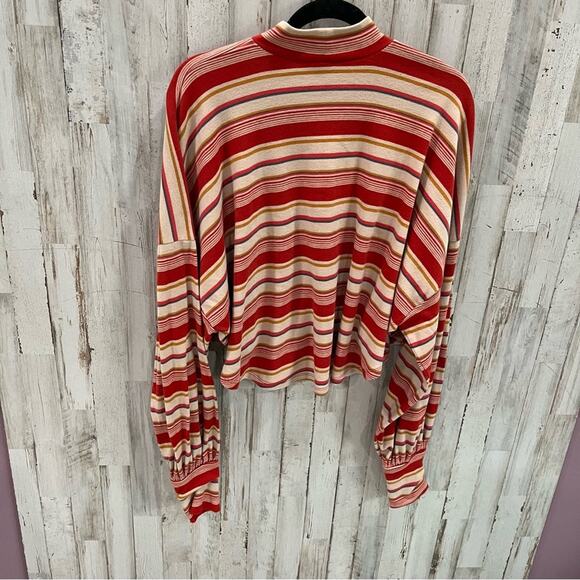 Free People X Revolve Steph Stripe Top “Sand” Cropped Pullover - Picture 5 of 7